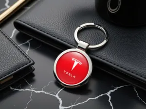 Tesla Porte-clés Logo Alliage Métal Résistant
